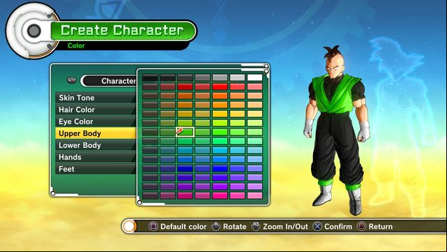 Character creation - adjusting the colours - Character creation - Dragon Ball: Xenoverse - Game Guide and Walkthrough