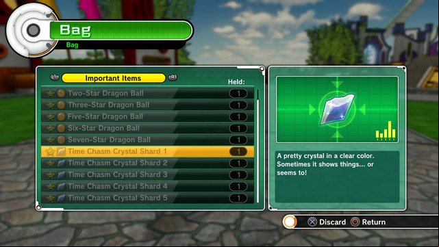 Time Shards in the equipment - Time Patrol - Legendary Super Saiyan Saga - Campaign - Time Patrol (TP) - Dragon Ball: Xenoverse - Game Guide and Walkthrough