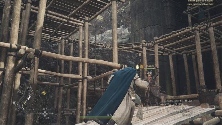 After reaching the settlement, head towards the wooden scaffolding in its center - Dragons Dogma 2: How to unlock Dwarven Smithing? - Mechanics and Collectibles - Dragons Dogma 2 Guide
