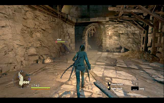 Walk to the lower floor and go through the destroyed bars in the wall in order to continue - The Bloodless Stockade - Walkthrough - Dragons Dogma - Game Guide and Walkthrough