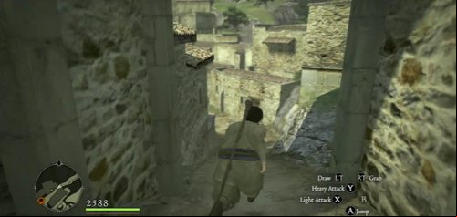 Leave the house and run towards the village gates - Upon a Pawn - Act I - Dragons Dogma - Game Guide and Walkthrough