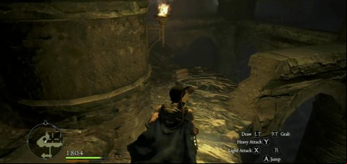 Go to the other side of the room by using the way on top (use the slope and column fragments) - Lure of the Abyss - Act I - Dragons Dogma - Game Guide and Walkthrough