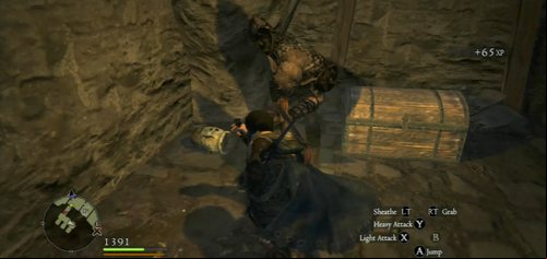 On the other side of the prison, take the lever from the chest - A Fortress Besieged - Act II - Dragons Dogma - Game Guide and Walkthrough