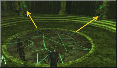 Outer pentagrams tops have to point the pedestals. - Elven Forest - p. 3 | Main quests - Main quests - Drakensang: The River of Time Game Guide