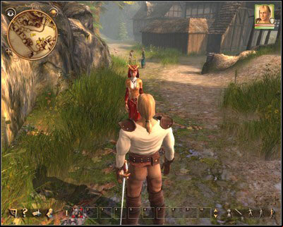 Elegant lady walks in the town (especially in its southern part). You can wait for her next to the blacksmith Tarno. She should go that way.. - Nadoret - p. 2 | Side quests - Side quests - Drakensang: The River of Time Game Guide