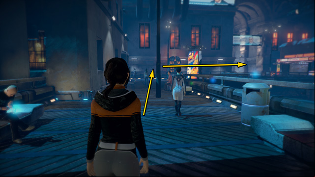 Turn right, the billboard and again turn right - Meet up with Baruti Maphane - Chapter Two: Awakenings - Europolis - Dreamfall: Chapters - Game Guide and Walkthrough