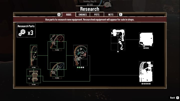 Research is divided into 4 types - Dredge: Where to find Research Parts? - FAQ - Dredge Guide