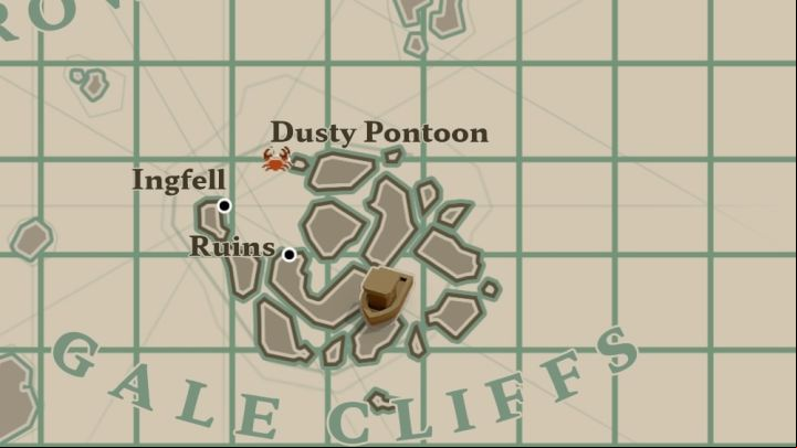 The first exemplary fishery is in the south-east part of Gale Cliffs , near the falls - Dredge: Where to catch Conger Eel? - FAQ - Dredge Guide