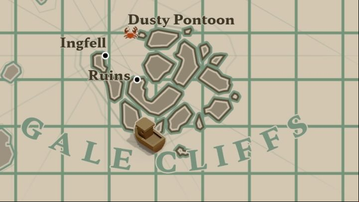 A second exemplary fishery is in the southern part of Gale Cliffs - Dredge: Where to catch Conger Eel? - FAQ - Dredge Guide
