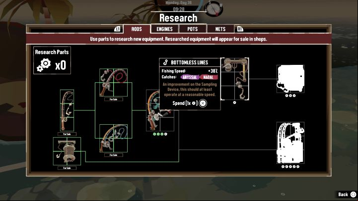By advancing in the Research Assistant quest, you will unlock the ability to research the Hadal rod - the Bottomless Lines rod will appear in the Research menu - Dredge: How to get a Hadal rod? - FAQ - Dredge Guide