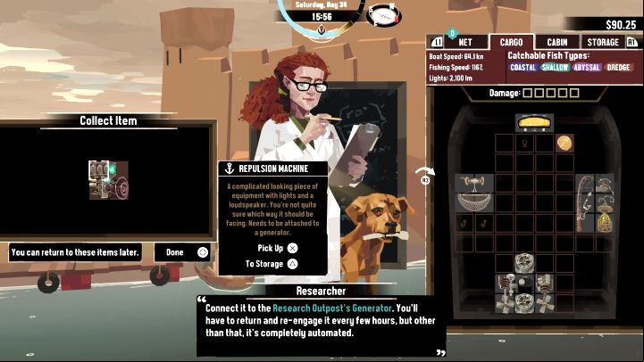 You must visit the Old Fortress in Stellar Basin and start the Research Assistant Pursuit - its full description is in a separate chapter of the guide - Dredge: How to avoid the Stellar Basin monster? - FAQ - Dredge Guide