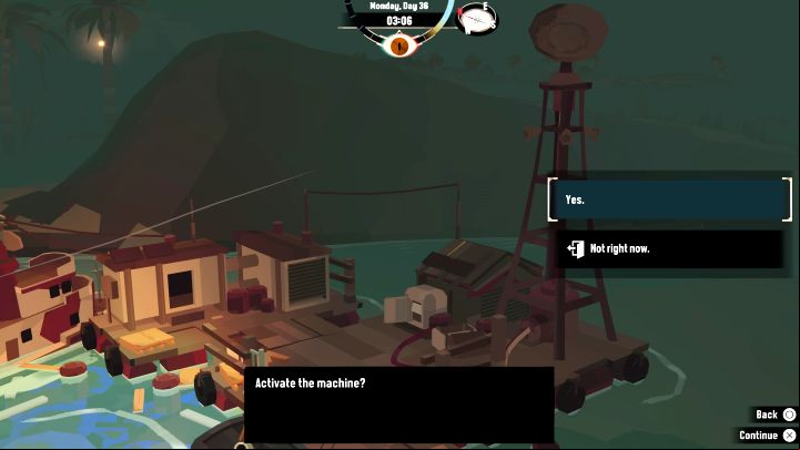 You will receive a query about activating the machine - Dredge: How to avoid the Stellar Basin monster? - FAQ - Dredge Guide