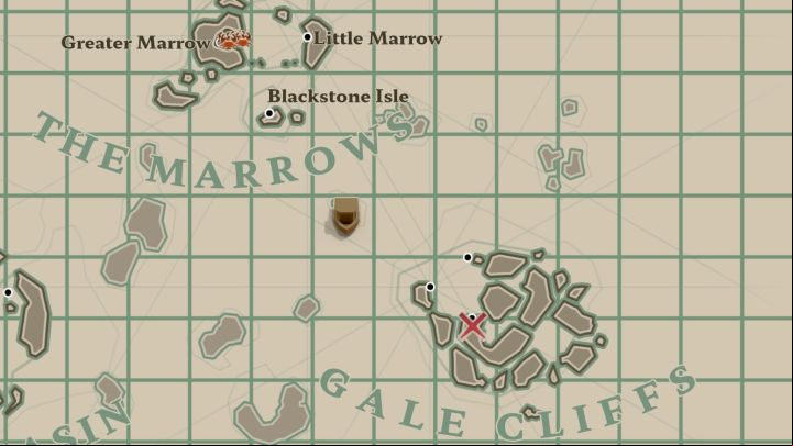 Look for that one inside the shipwreck found close to a small island southeast from Blackstone Isle in The Marrows region - Dredge: All Messages map - Secrets and Collectibles - Dredge Guide