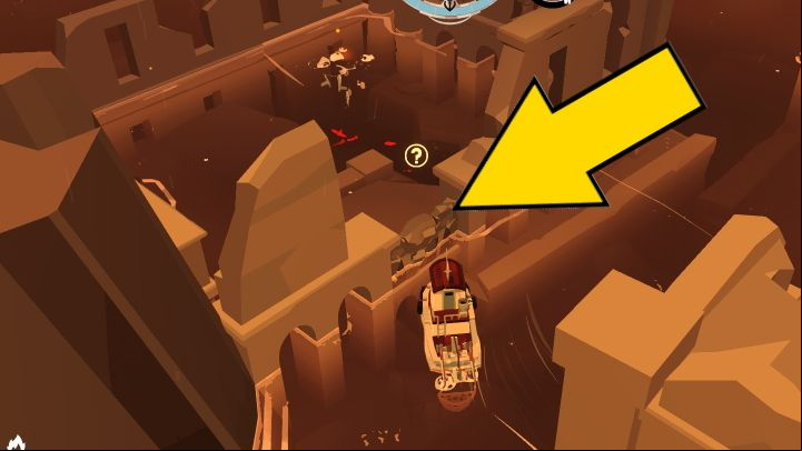 To reach the dredging spot you must first blow up the Debris blocking your way - Dredge: Stone Tablets - Pursuits - Dredge Guide