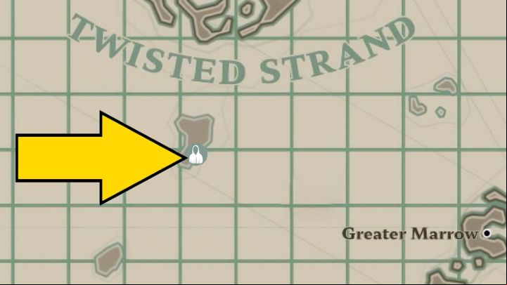 You'll find the Purple Hooded Figure on an small island, south of the main islands in Twisted Strand - Dredge: Figure in Purple - Pursuits - Dredge Guide