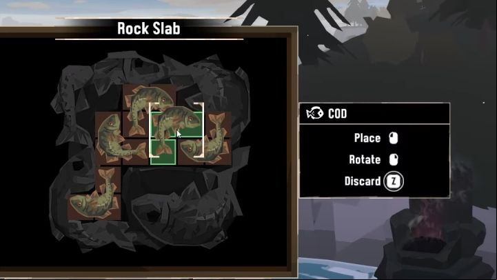 You must arrange the fish so that they cover all the slots in the shrine - Dredge: All Rock Slabs - Secrets and Collectibles - Dredge Guide