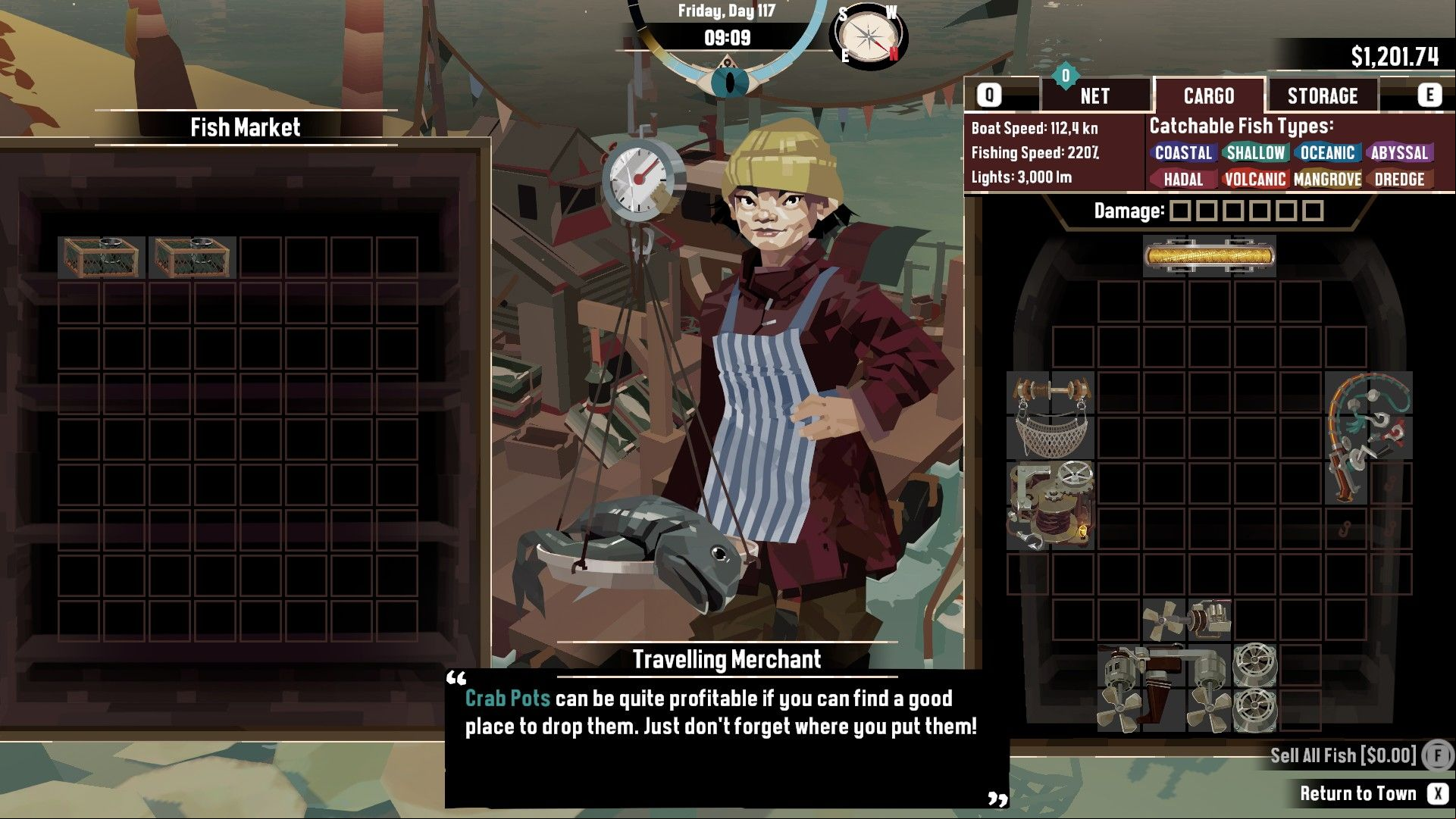 Try to sell the caught specimens as soon as possible - Dredge: Tips and Tricks - Basics - Dredge Guide