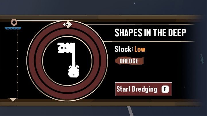 If you're having doubts on whether you're at the right fishing spot, check the shape of the found item - it should look like a key, like the one pictured above - Dredge: The Collector - Pursuits - Dredge Guide