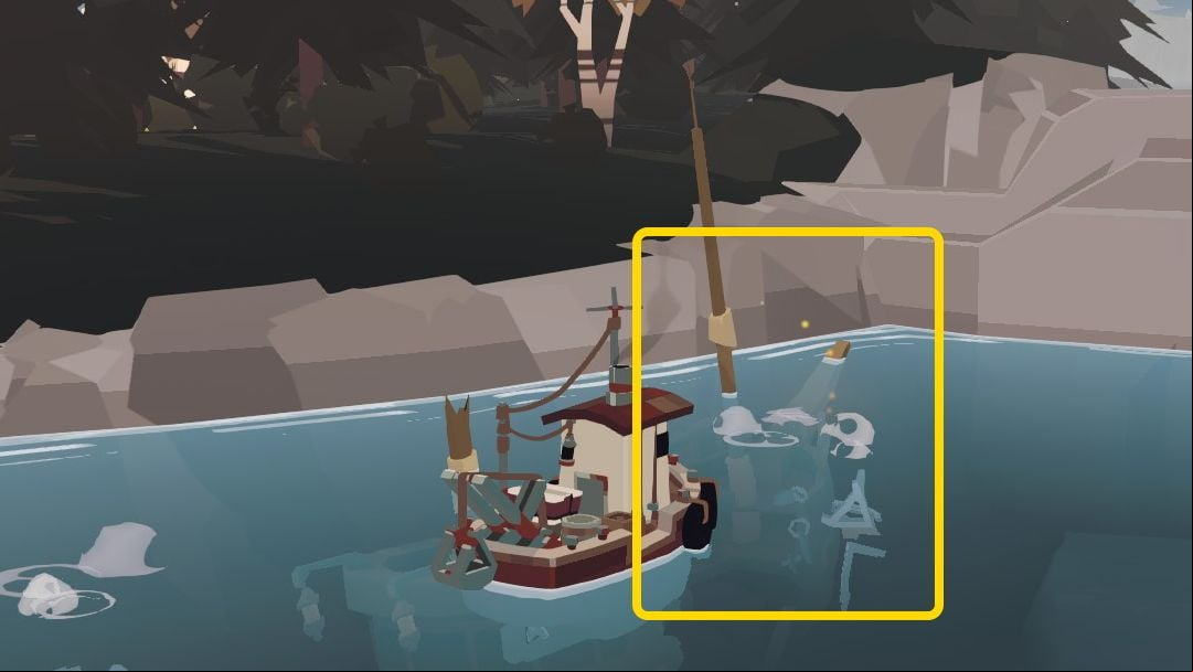 When you find the wreck, perform a dredge action at the point with the yellow dots floating above it - Dredge: Lost at Sea - Pursuits - Dredge Guide