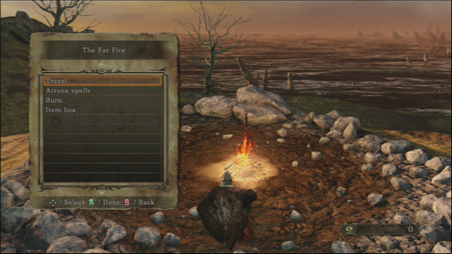 The options that are available at the bonfire - 5. Bonfires - 4. Healing - Dark Souls II - Game Guide and Walkthrough