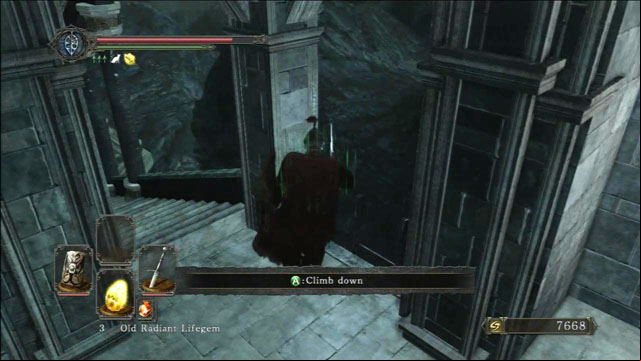 Climb down the ladder - Drangleic Castle - courtyard - Walkthrough - Dark Souls II - Game Guide and Walkthrough