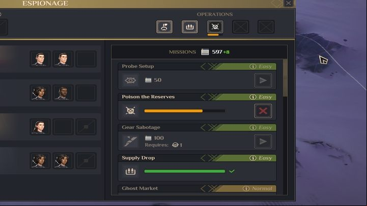The actions of agents are a great defense mechanism - by observing the movements of troops, you can use the Poison the Reserves operation earlier, thanks to which enemy units will often be forced to retreat - Dune Spice Wars: Beginners Guide - Basics - Dune Spice Wars Guide