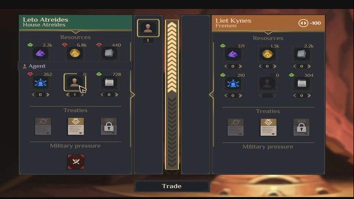 Trading Agents - you can sell captured agents from the faction he or she came from - Dune Spice Wars: Beginners Guide - Basics - Dune Spice Wars Guide