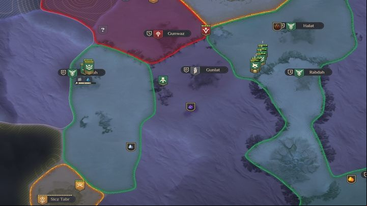 The captured areas do not have to be next to each other - if you want to accelerate the expansion to more distant areas or occupy places important to you by effectively managing your Authority points, you can take over enemy areas far away from your territory of influence - Dune Spice Wars: Beginners Guide - Basics - Dune Spice Wars Guide