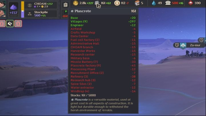 Plascrete is a building material - Dune Spice Wars: Plascrete - Resources and raw materials - Dune Spice Wars Guide