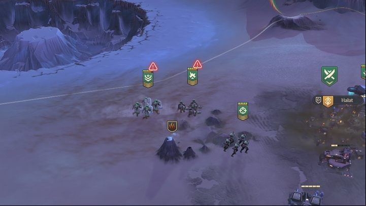 The area that is under threat from the Sandworm's attack is easily visible due to rippling sand - Dune Spice Wars: Sandworm - Basics - Dune Spice Wars Guide