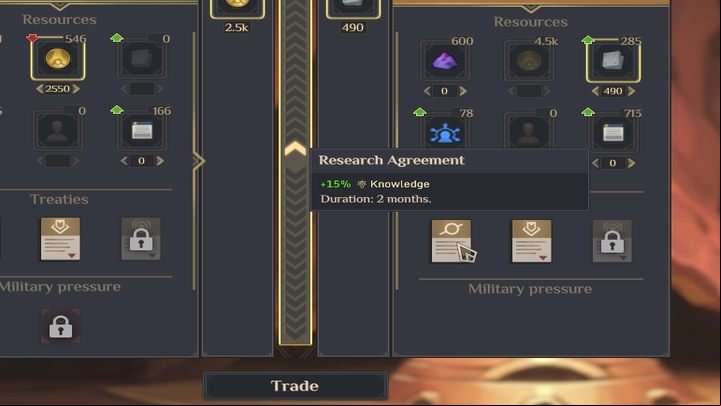 Especially in the later phases of the game, using treaties will be the most effective way to speed up your research - Dune Spice Wars: Knowledge - Resources and raw materials - Dune Spice Wars Guide