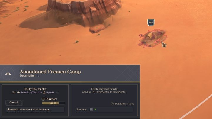 An effective method of finding hiding places are Abandoned Fremen camps - Dune Spice Wars: Sietches - Basics - Dune Spice Wars Guide