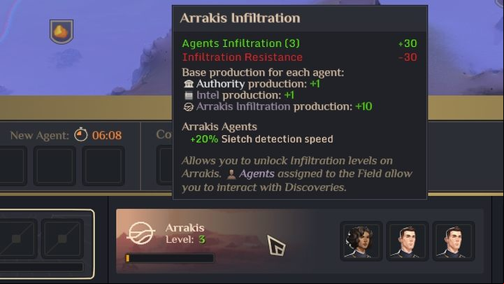 Infiltrating Arrakis by agents also increases the chance of spotting the Sietch. - Dune Spice Wars: Sietches - Basics - Dune Spice Wars Guide