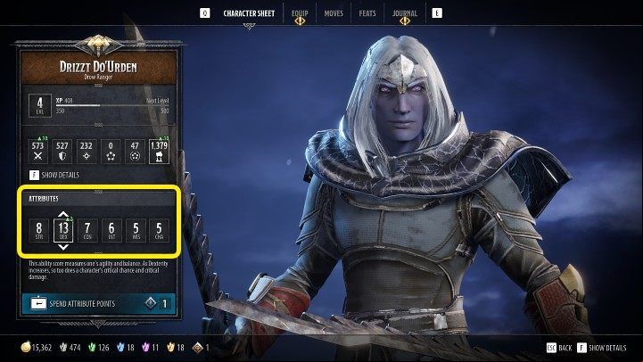 Each time you advance to a higher level, you'll get 1 attribute point, which you can allocate to increase the selected attribute by 1 point - Dark Alliance: Character development - leveling up, attributes - Basics - Dark Alliance Guide