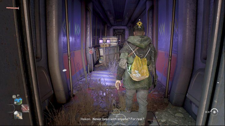 During a short walk through the subway tunnel, you will have the opportunity to listen to the conversation between Aiden and Hakon - Dying Light 2: Into The Darkness - walkthrough - Story quest - Dying Light 2 Guide