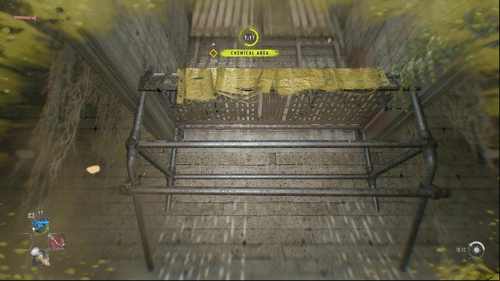 When you get to the rapidly rotating fan, look up and jump onto the metal structure , then grab one of the bars and jump to the upper floor of the tunnel - Dying Light 2: Into The Darkness - walkthrough - Story quest - Dying Light 2 Guide