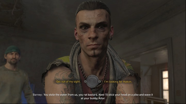 During the conversation with Barney, it doesn't matter which dialogue option you choose, because the man and his friends will attack Aiden anyway - Dying Light 2: Into The Darkness - walkthrough - Story quest - Dying Light 2 Guide