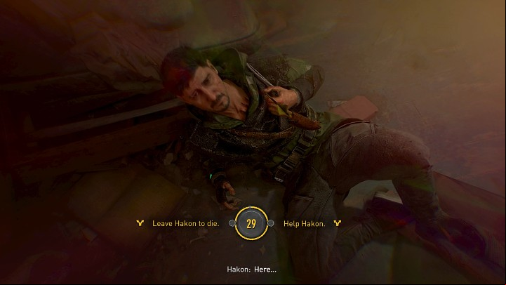 After reaching Hakon's hideout, you will witness a short cutscene in which Hakon will be hit by an arrow - Dying Light 2: Into The Darkness - walkthrough - Story quest - Dying Light 2 Guide