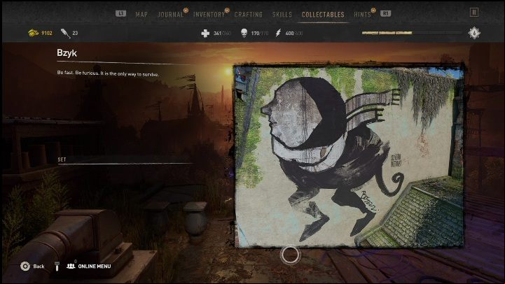 The graffiti tag was created on the bright wall of the building - Dying Light 2: Graffiti Tags (Houndfield) - list of all - Houndfield - Dying Light 2 Guide
