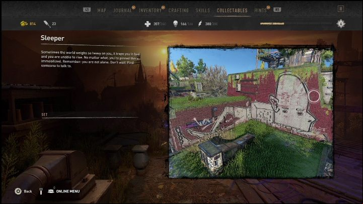 This Graffiti Tag can be found in the northwest part of Quarry End - Dying Light 2: Graffiti Tags (Quarry End) - list of all - Quarry End - Dying Light 2 Guide