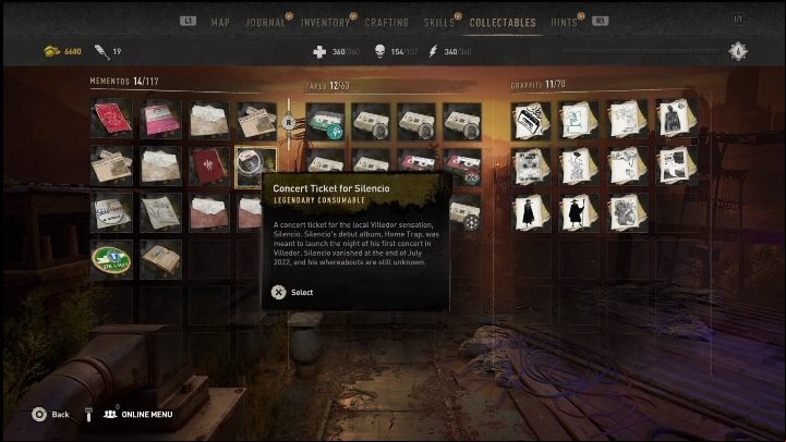 After completing the Silencio sidequest you'll obtain a special ticket for your collection - Dying Light 2: Mementos (Muddy Grounds) - list of all - Muddy Grounds - Dying Light 2 Guide