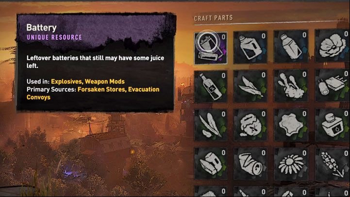 Crafting requires crafting parts - Dying Light 2: Crafting - Basics - Dying Light 2 Guide