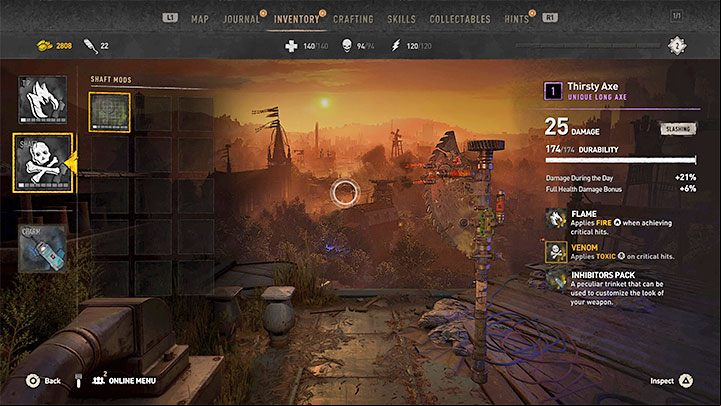 The second main category is weapon mods - Dying Light 2: Crafting - Basics - Dying Light 2 Guide