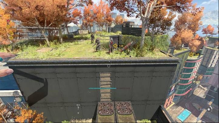 Deal with the first group of enemies and snuff out the fuse of the first cannon - Dying Light 2: Empire - walkthrough - Story quest - Dying Light 2 Guide
