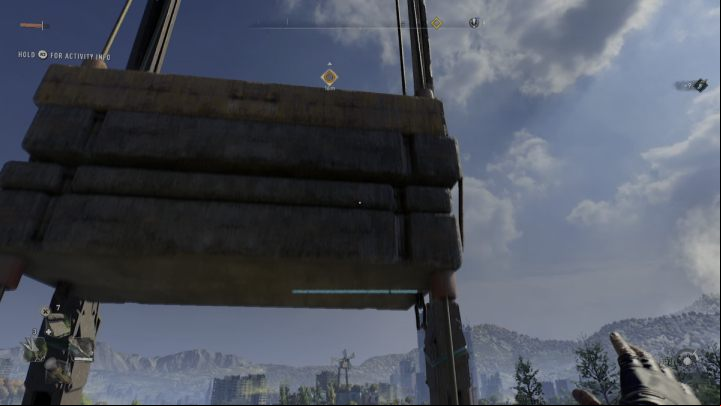 Lean out to the right and wait until you are closer to the metal beams and jump on them - Dying Light 2: Windmills (Horseshoe) - list - Windmills - Dying Light 2 Guide