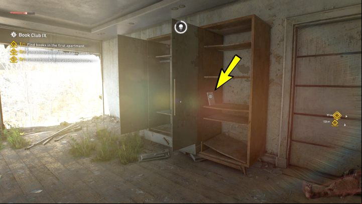 The second book is on the bookcase next to the open wardrobe - Dying Light 2: Book Club 9 - walkthrough - Book Club tasks - Dying Light 2 Guide