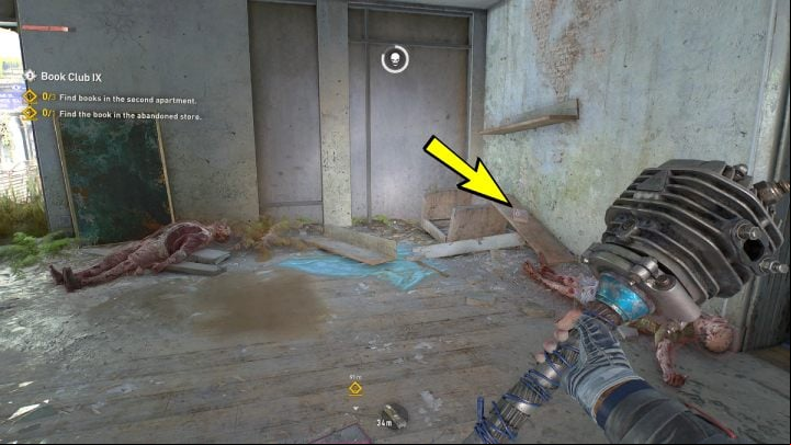 Go to the second apartment in Lower Dam Ayre and pick up the fourth book from the broken wall shelf - Dying Light 2: Book Club 9 - walkthrough - Book Club tasks - Dying Light 2 Guide