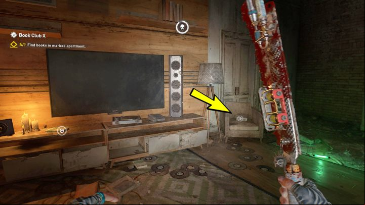 You will find the eighth book on the armchair next to the TV - Dying Light 2: Book Club 10 - walkthrough - Book Club tasks - Dying Light 2 Guide