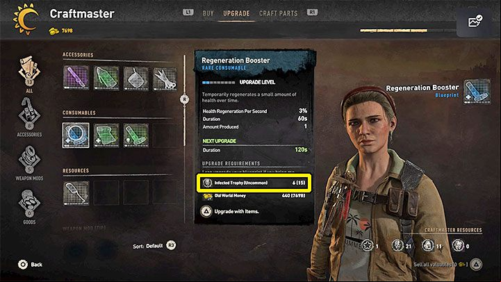 The main purpose of the infested trophies is to use them to upgrade the crafting blueprints - Dying Light 2: Infected Trophies - what to do with them? - Combat - Dying Light 2 Guide