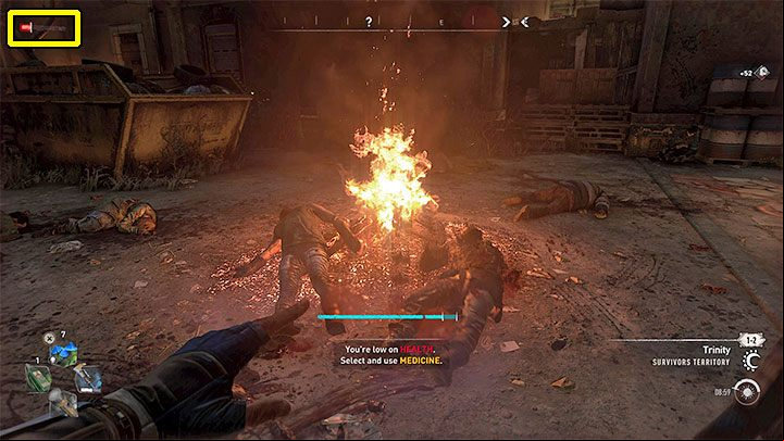 During gameplay you can see your health bar in the upper-left corner of the screen - Dying Light 2: Healing - How to restore health? - Character and statistics - Dying Light 2 Guide